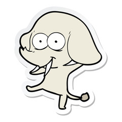 sticker of a happy cartoon elephant