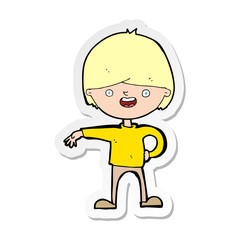 sticker of a cartoon happy man