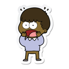 sticker of a cartoon shocked man