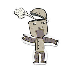 sticker of a cartoon funny robot