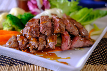 Grilled beef teriyaki