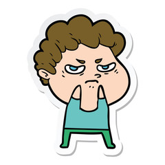 sticker of a cartoon angry man