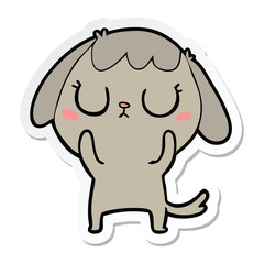 sticker of a cute cartoon dog
