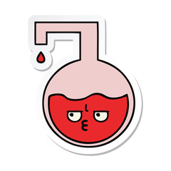 sticker of a cute cartoon science experiment