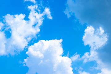 Blue sky and white clouds.