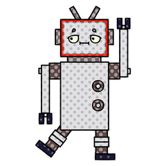 comic book style cartoon robot