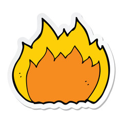 sticker of a cartoon fire