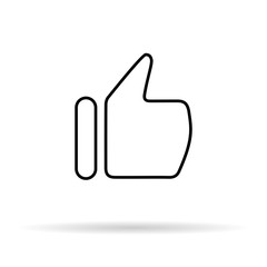 Obraz premium Hand icon. Thumbs up.Minimalism style. Vector illustration. Outline sketch. Image of thin lines. EPS 10