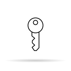 Key vector icon with.Minimalism style. Vector illustration. Outline sketch. image of thin lines. EPS 10
