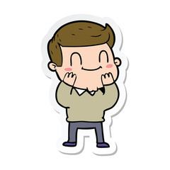 sticker of a cartoon friendly man