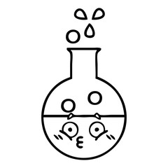 line drawing cartoon test tube