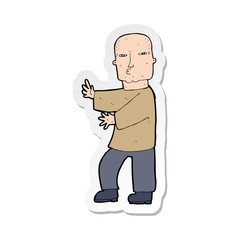 sticker of a cartoon tough man