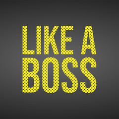 like a boss. Life quote with modern background vector