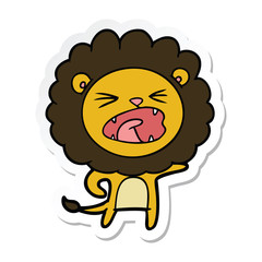 sticker of a cartoon lion