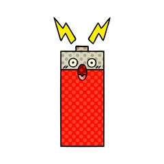comic book style cartoon battery