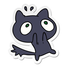 sticker cartoon kawaii of a shocked cat