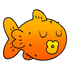 quirky gradient shaded cartoon fish