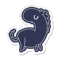 cartoon sticker kawaii of a cute horse