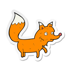 sticker of a cartoon fox cub