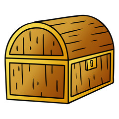 gradient cartoon doodle of a treasure chest