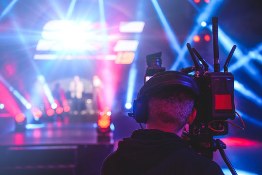 Professional TV cameraman
