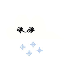flat color retro cartoon snow cloud