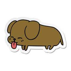 sticker cartoon of cute kawaii dog