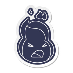 cartoon sticker kawaii cute fire flame
