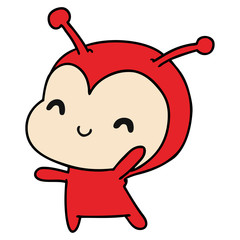 cartoon kawaii of a cute lady bug