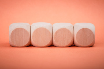 Four Blank Wooden Blocks isolated