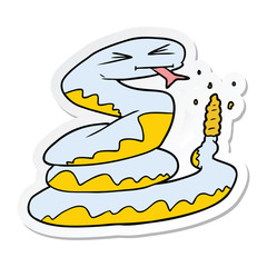 sticker of a cartoon rattlesnake