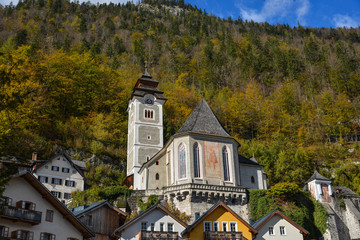 Fototapeta na wymiar Old town of Hallstatt, Austria
