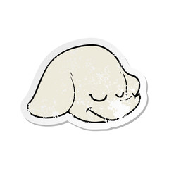 distressed sticker of a cartoon elephant face