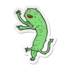 Fototapeta premium sticker of a cartoon gross little monster