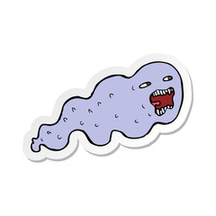 sticker of a cartoon ghost