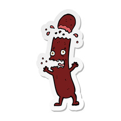 sticker of a cartoon sausage
