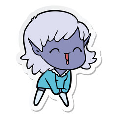 sticker of a cartoon elf girl