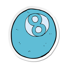 sticker of a cartoon pool ball