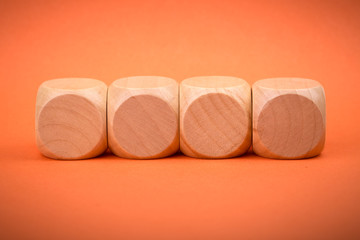 Four Blank Wooden Blocks isolated
