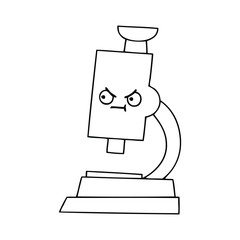 line drawing cartoon microscope