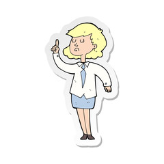 sticker of a cartoon woman making point