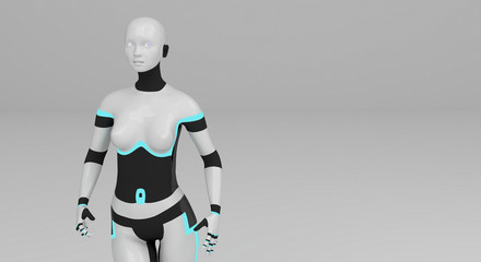 Fototapeta premium 3D illustration of female robot