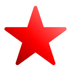 Fototapeta premium Star symbol icon - red gradient, 5 pointed rounded, isolated - vector