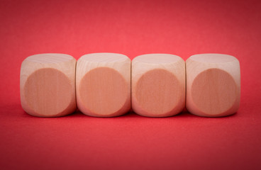 Four Blank Wooden Blocks isolated