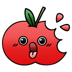 gradient shaded cartoon red apple