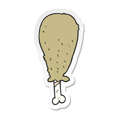 sticker of a cartoon chicken leg