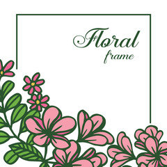 Vector illustration elegant floral frame blooms with white background