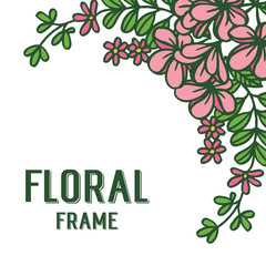 Vector illustration texture frame floral pink very beautiful