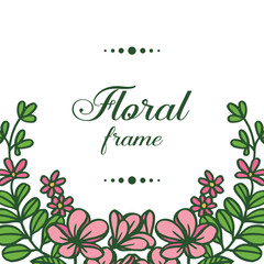 Vector illustration very elegant pink wreath frame