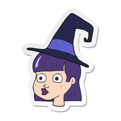 sticker of a cartoon witch